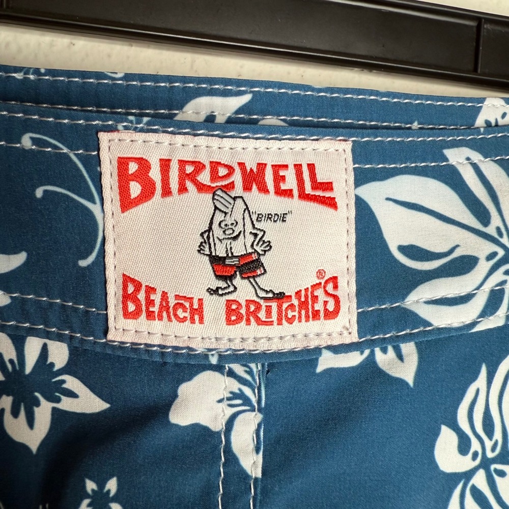 VTG Birdwell Beach Britches Blue Floral Swim Skirt Women's Sz L Made in USA - Picture 3 of 9